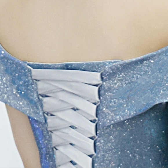 Off Shoulder Glitter Gradient Gown - Picture 6 of 7